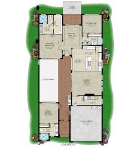 Courtyard 3 bedroom floor plan