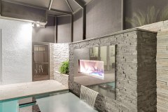 Close-up of fireplace - Courtyard model home - Palm Coast, FL