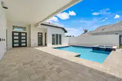 Contemporary-Spec-Home-Courtyard-Pool-and-Front-Door