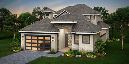 Courtyard 60 elevation rendering - new home in Orlando, Florida