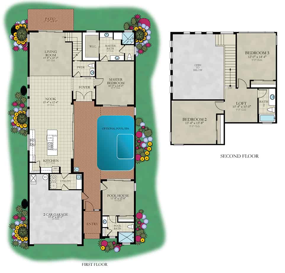 Courtyard 60 floor plan - new home in Orlando, Florida
