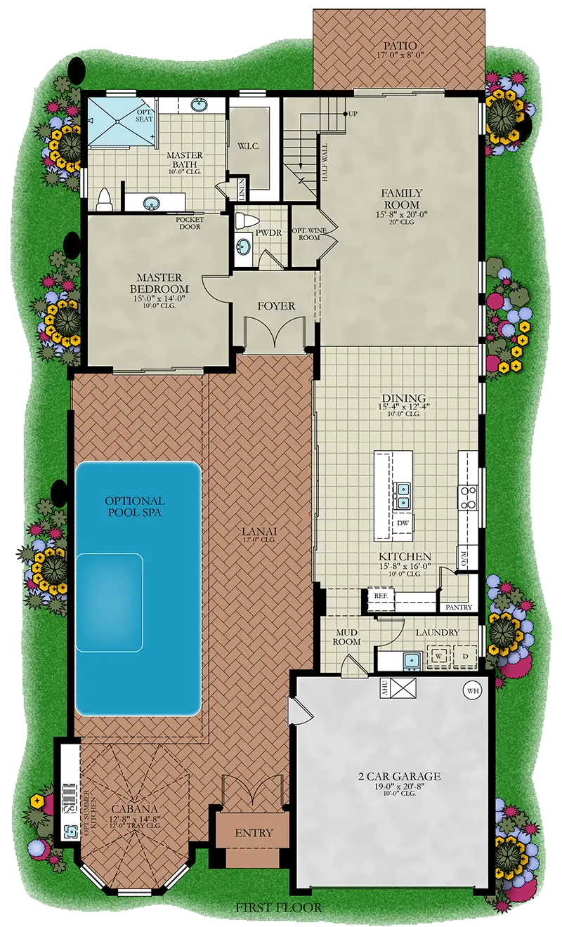 Cabana Courtyard Custom Home - First Floor Plan