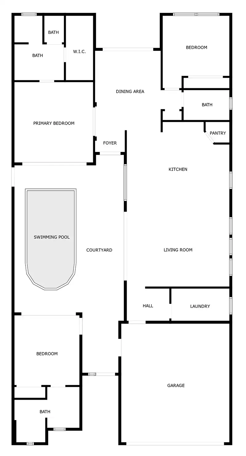 Lot 19 - 3BR Courtyard - Floor Plan