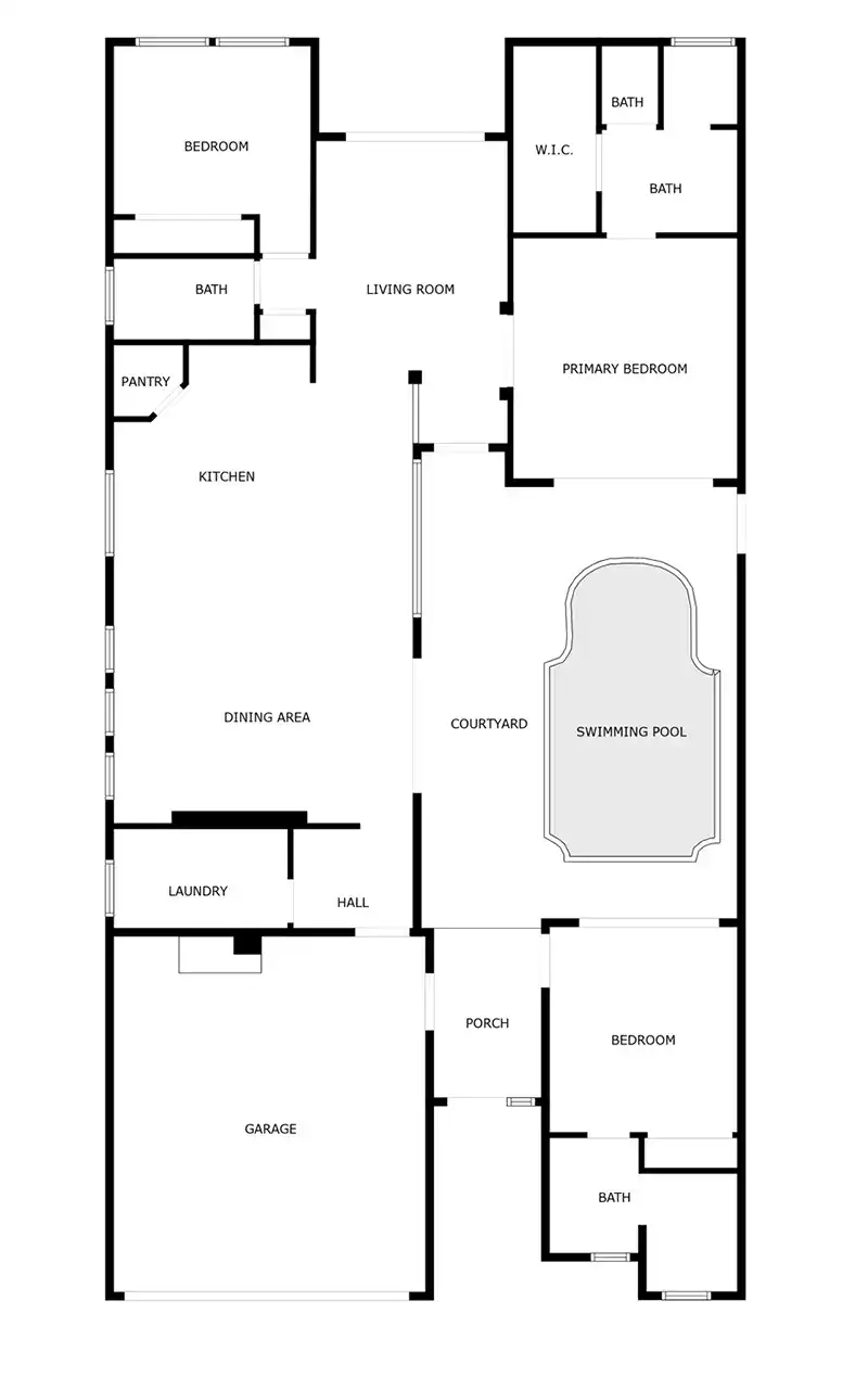 Courtyard 3-Bedroom With Pool - Lot 20